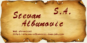 Stevan Albunović vizit kartica